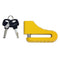 bloque disque antivol jaune 10mm star locks pour moto avec deux clés incluses
