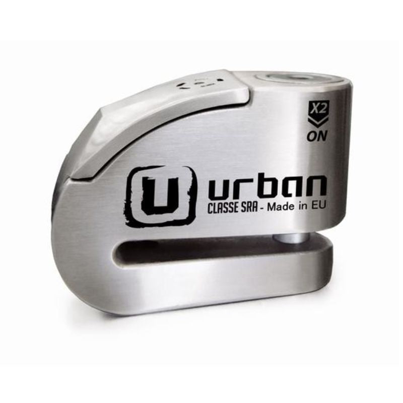 Bloque disque moto SRA Urban 14mm avec alarme 120dB LED rouge acier inoxydable étanche et compact