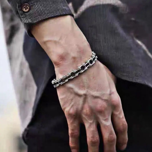 Bracelet chaine de moto en argent