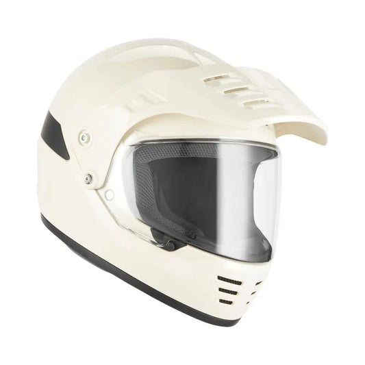 Casque intégral Exklusiv Dust crème brillant rétro-chic et polyvalent pour moto.