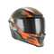 Casque intégral Exklusiv Goliath Cut D kaki mat orange, motif graffiti militaire urbain.