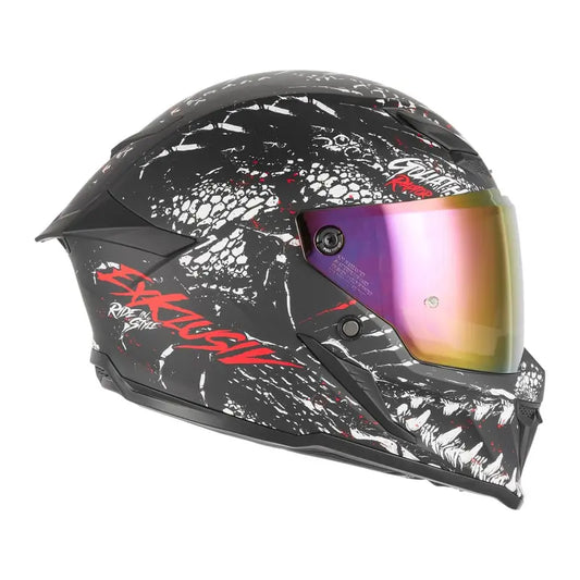 Casque intégral - Goliath Raptor noir mat rouge