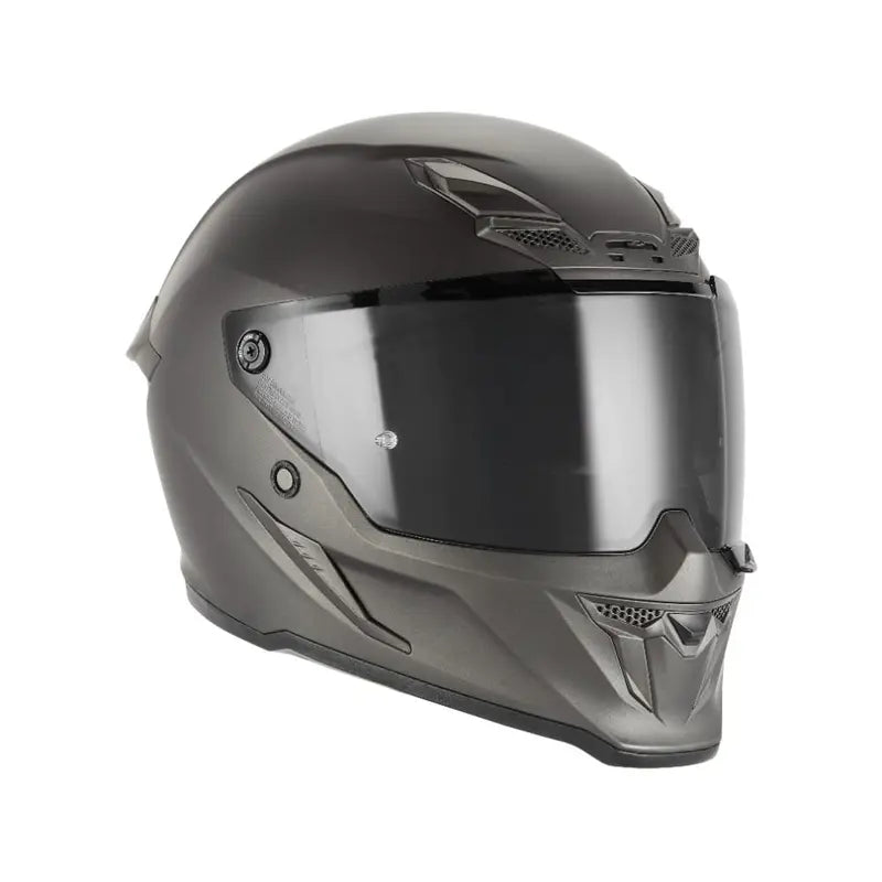 Casque intégral EXKLUSIV Goliath Titanium Mat gris anthracite aérodynamique avec écran fumé.