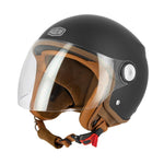 Casque jet moto vintage - Gasoline S100 Octane noir mat - Vignette | Boutique biker