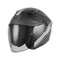 Casque jet Nox N130 Ekto noir mat argent, design urbain, double écran solaire intégré.