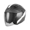 Casque jet Nox N130 Ekto noir mat blanc, design urbain avec double écran solaire.