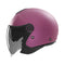 Casque jet Nox N182 fuchsia mat, double écran solaire, pour femme urbaine.