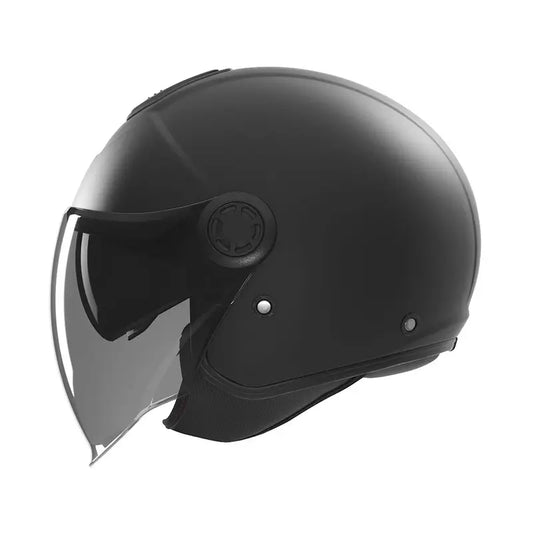 Casque jet urbain Nox N182 noir mat avec double écran solaire intégré