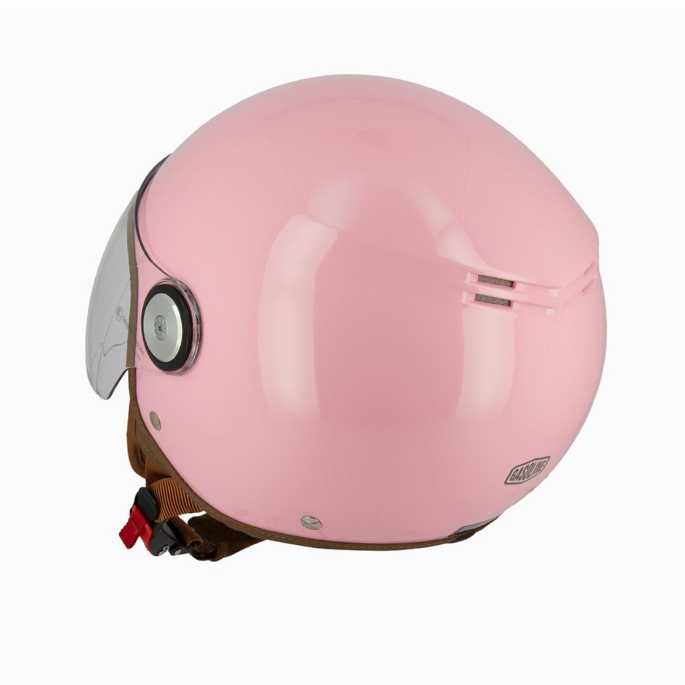 Casque jet scooter et moto Gasoline S100 Octane rose, look rétro
