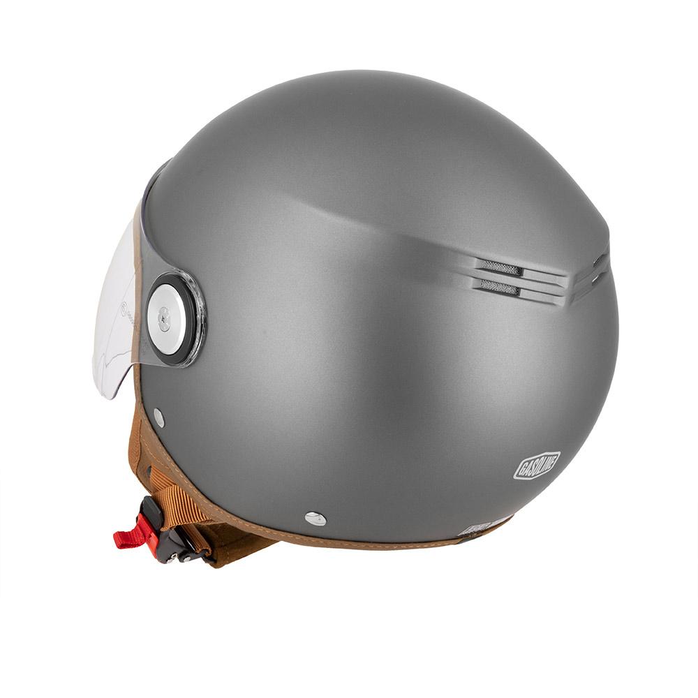 Casque jet scooter et moto Gasoline S100 Octane titane, look rétro