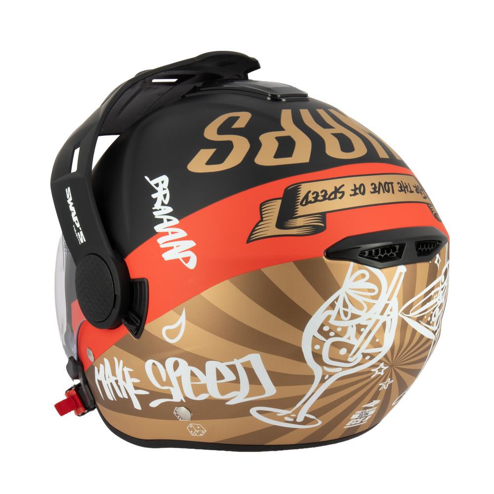 Casque quad et SSV Swaps S769 Trooper Evo noir et or, vue 3