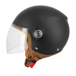 Casque jet moto vintage - Gasoline S100 Octane noir mat - Vignette | Boutique biker