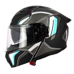 Casque moto modulable double écran - Eight S551 Dual Face noir et bleu - Vignette | Boutique biker