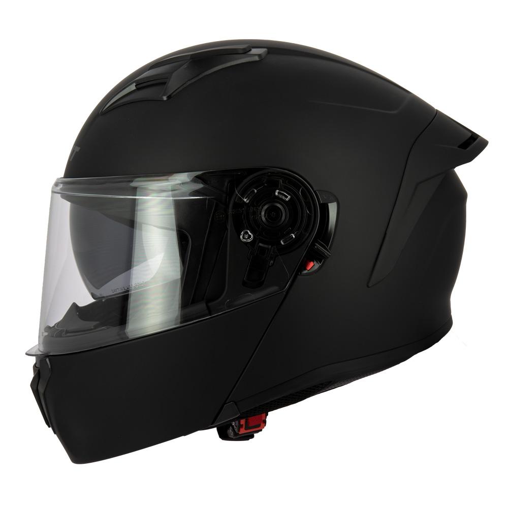 Casque moto modulable avec écran solaire Eight S551 Dual Face noir mat