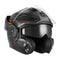 Casque moto modulable NOX PREMIUM Spinner Ark noir mat rouge, mentonnière rotative 180°.