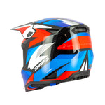 Casque moto cross homologué - Swaps Whip bleu blanc rouge - Vignette | Boutique biker