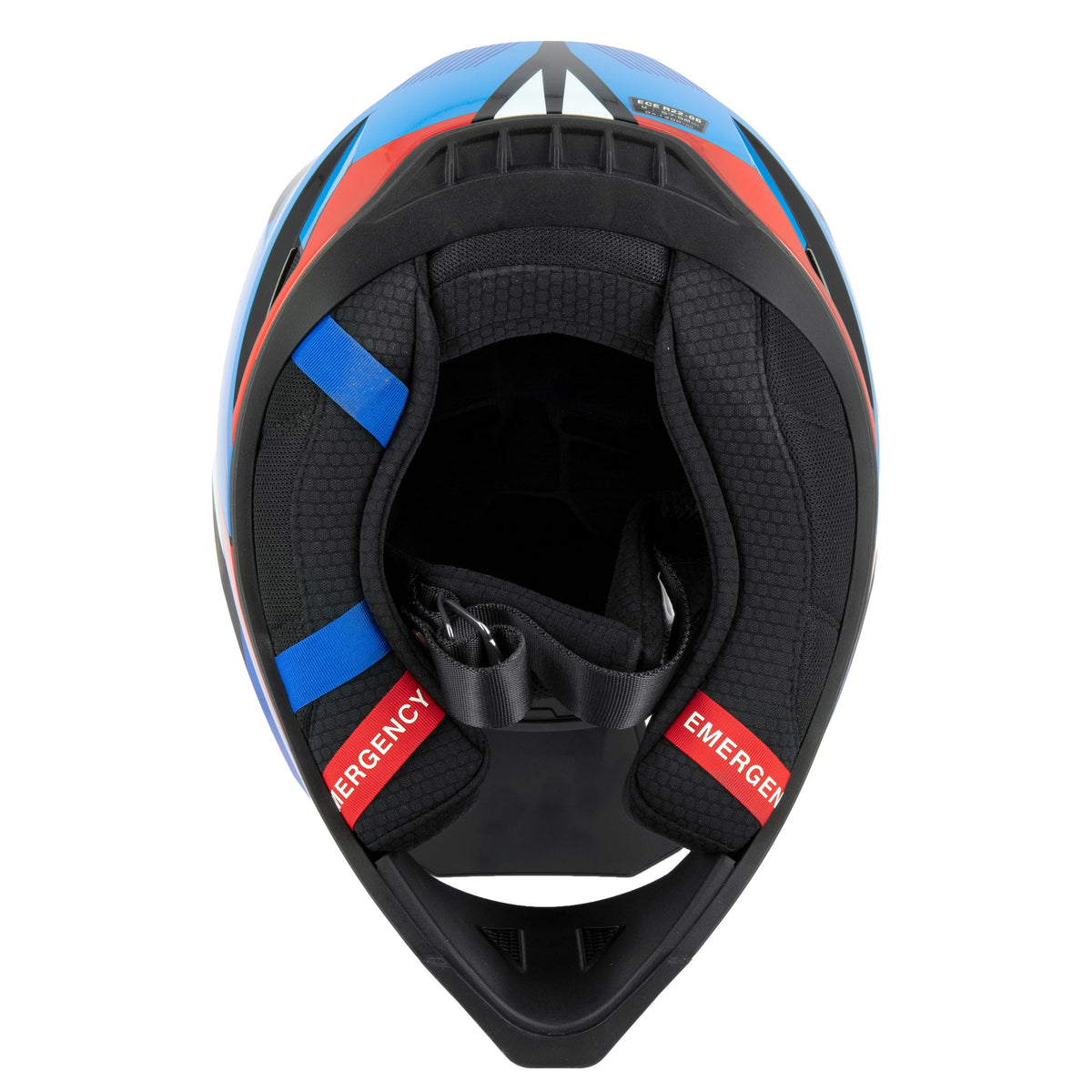 Casque cross Swaps Whip bleu blanc rouge, vue 6