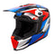 Casque moto cross Swaps Whip bleu blanc rouge homologué ECE 22.06