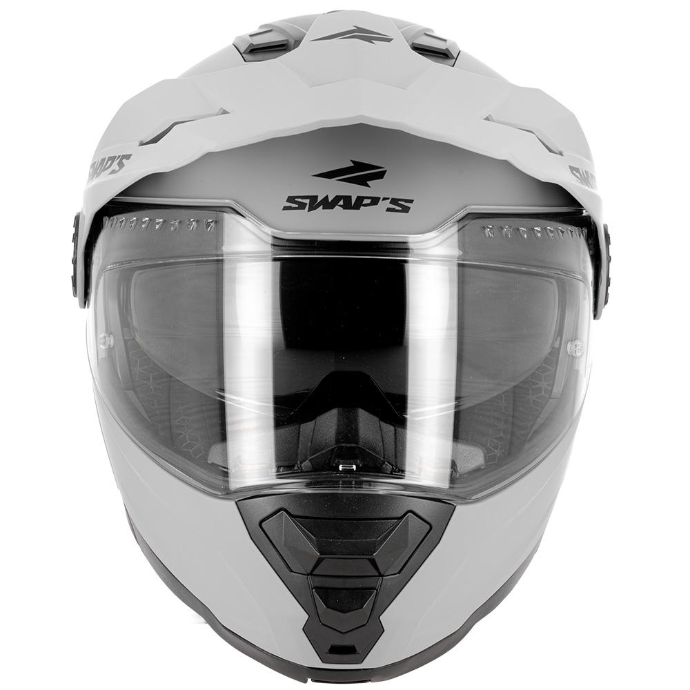 Casque moto enduro modulable Swaps S791 Dune gris mat, vue 5