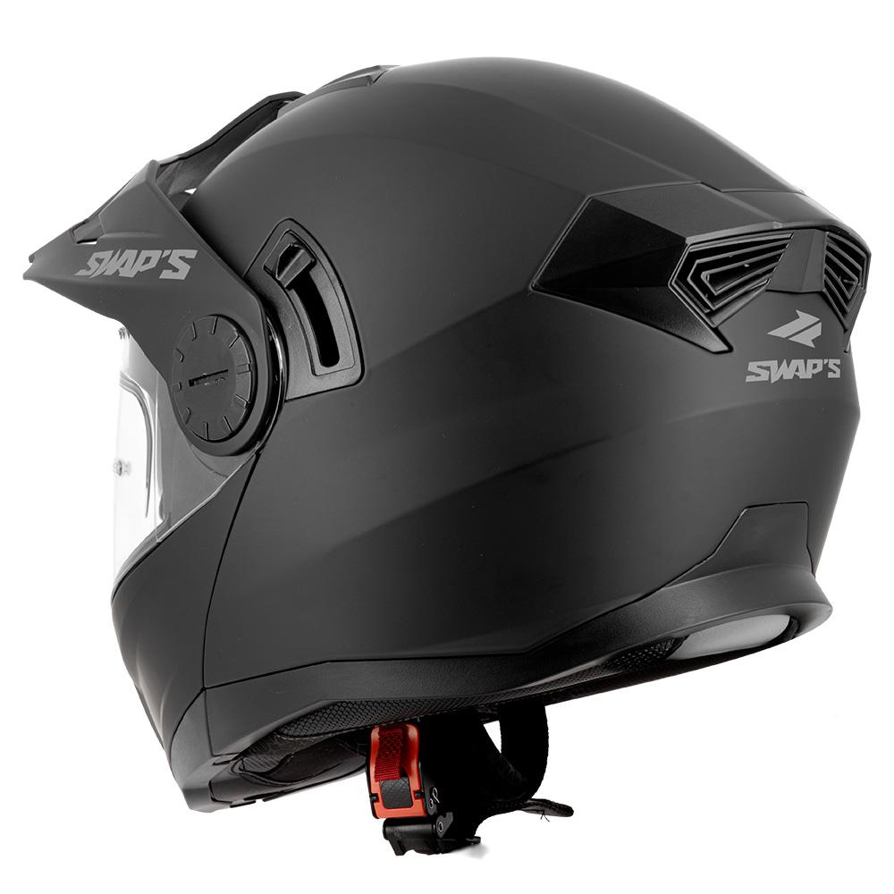 Casque moto enduro Swaps S791 Dune noir mat, vue 4