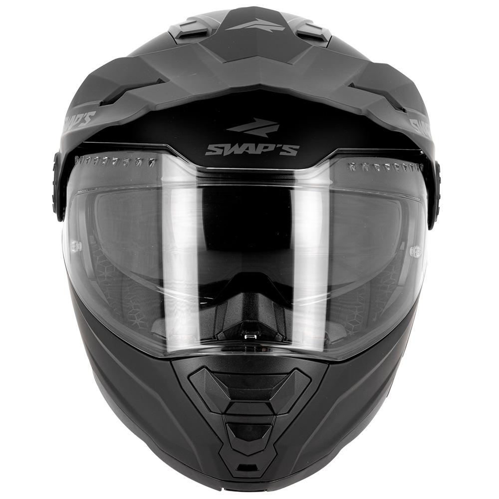 Casque moto enduro modulable Swaps S791 Dune noir mat, vue 5