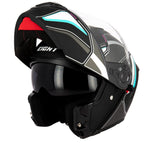 Casque moto modulable double écran - Eight S551 Dual Face noir et bleu - Vignette | Boutique biker