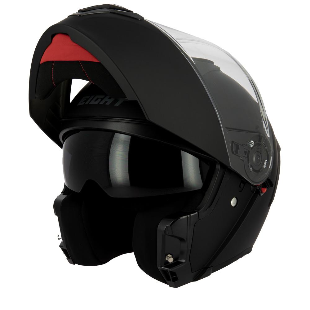 Casque moto modulable Eight S551 Dual Face noir mat homologué ECE 22.06