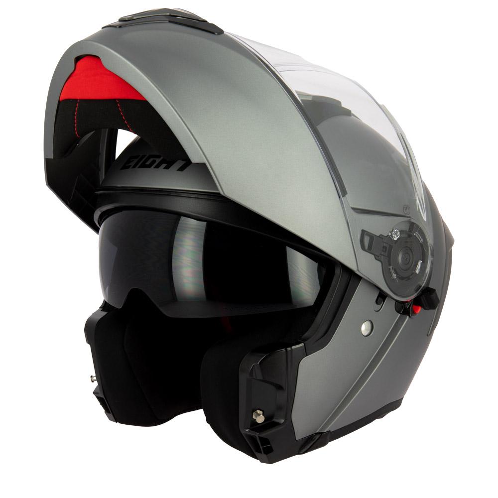 Casque moto modulable Eight S551 Dual Face titane homologué ECE 22.06