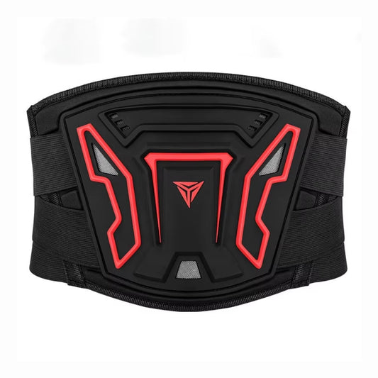 ceinture lombaire moto noire et rouge renforcée réglable respirante pour motard homme femme M à XL