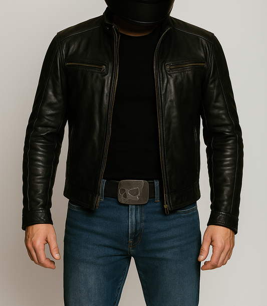 Ceinture biker tête de mort mexicaine