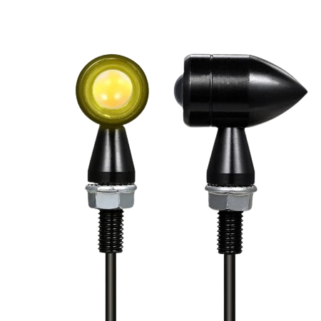 Clignotant LED arrière moto Café Racer noir au design rétro fuselé