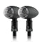 Clignotant LED moto Café Racer compact noir avec verre transparent, homologué pour route
