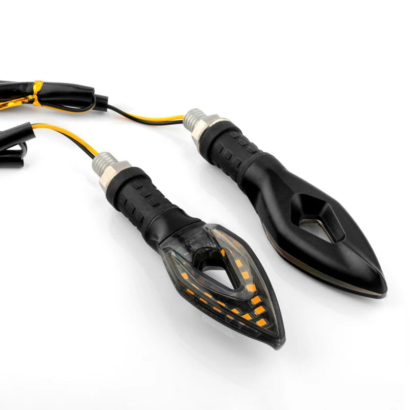 clignotant moto led séquentiel noir universel design sport custom café racer