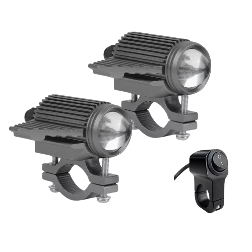 feux additionnels moto LED antibrouillard avec interrupteur guidon