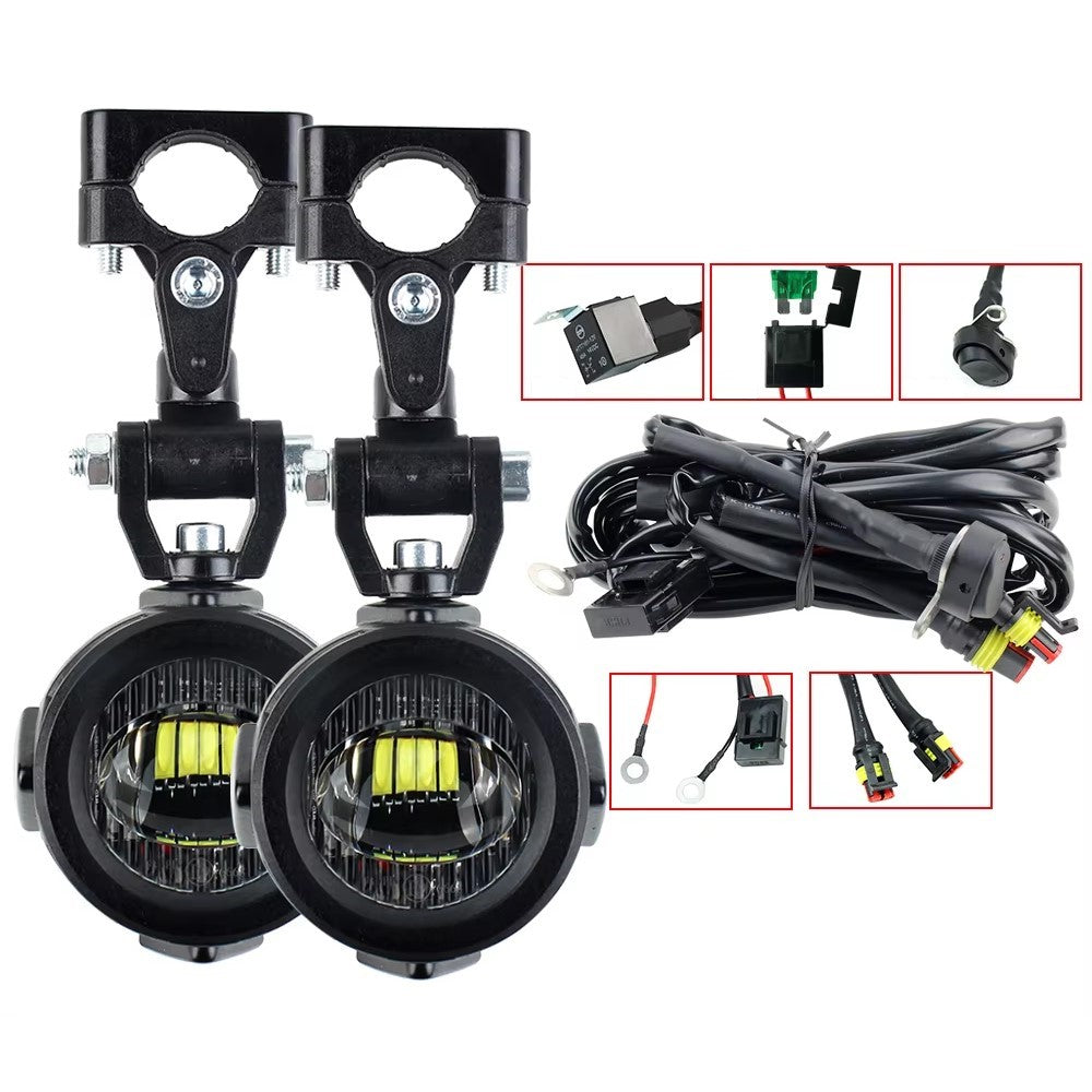 kit feux additionnels led moto stroboscopiques étanches avec faisceau et supports