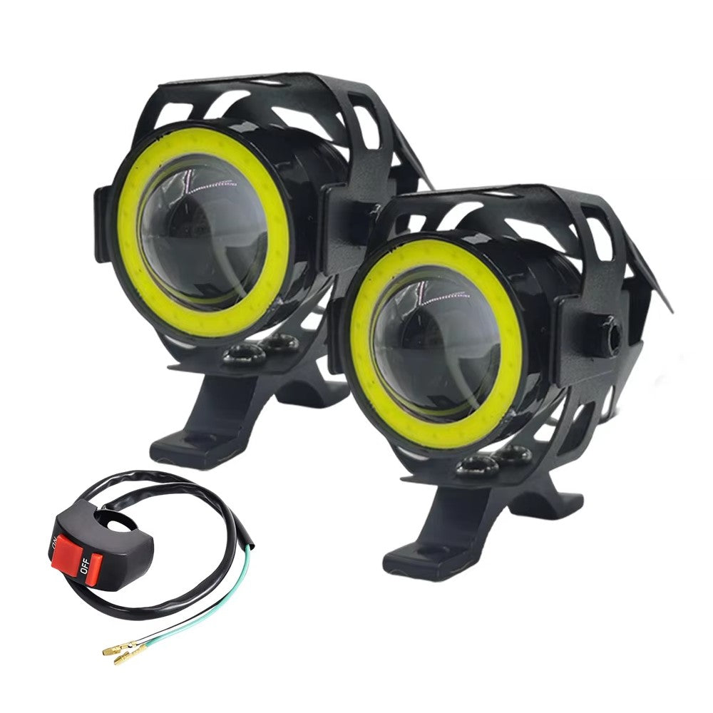 feux additionnels LED U7 12V étanches pour moto avec interrupteur guidon