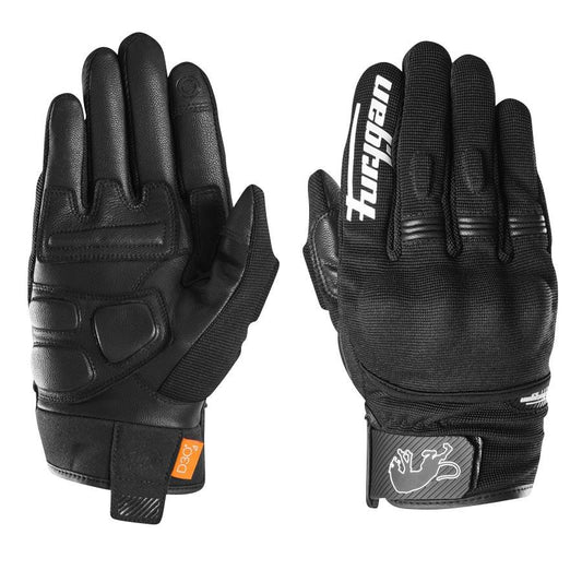 gants moto été Furygan Jet D3O Evo noir et blanc cuir textile tactiles homme CE S à 3XL