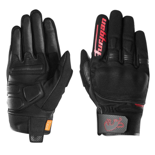 gants moto été Furygan Jet D3O Evo noir rouge cuir textile tactiles homme homologués CE S à 3XL