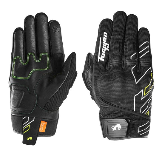 gants moto été Furygan Jet Neon D3O noir fluo cuir textile tactiles homme homologués CE XS à 3XL