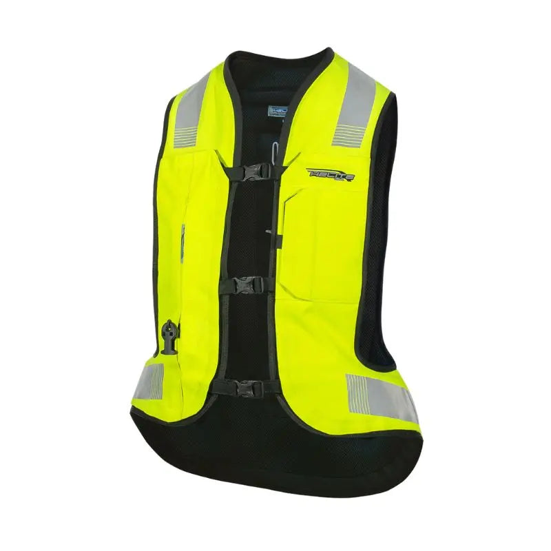 Gilet airbag Helite Turtle 2 Hi-Vis jaune motard, bandes réfléchissantes grises