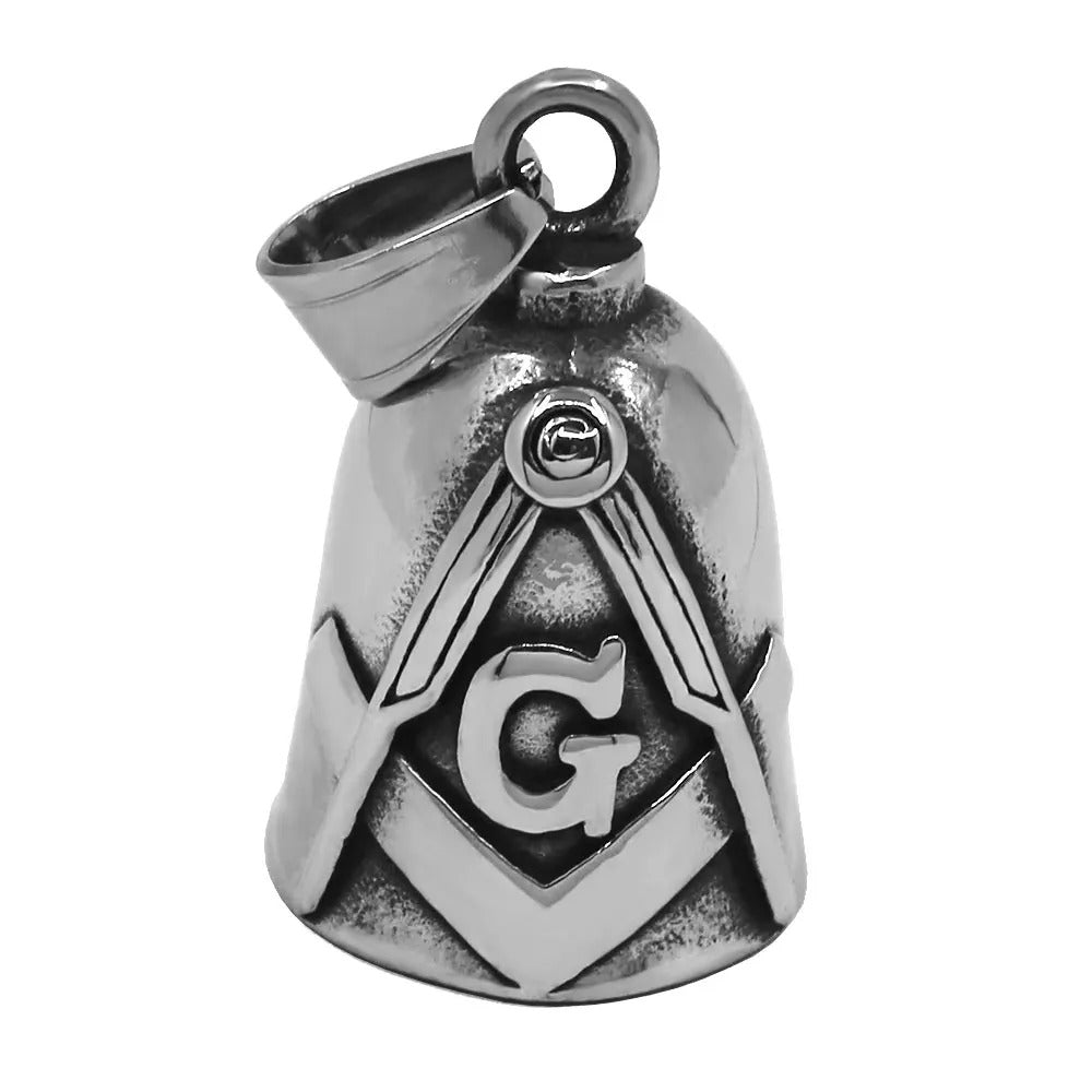 cloche moto biker symbole maçonnique acier inoxydable
