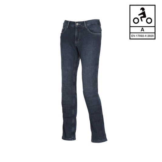 Jean moto homme bleu ESQUAD homologué CE avec protections genoux et hanches