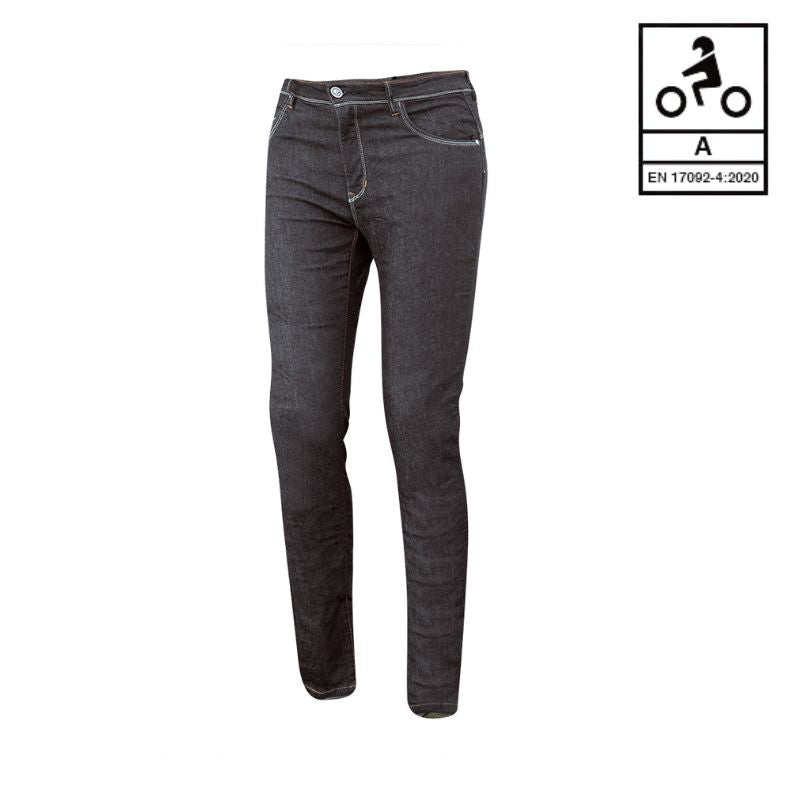 Jean moto femme ESQUAD Lina bleu homologué CE avec protections hanches
