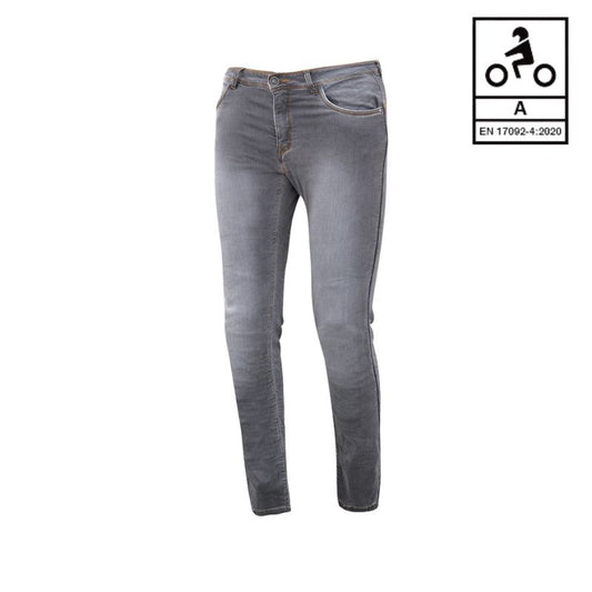 Jean moto femme gris ESQUAD Lina homologué CE avec protections hanches