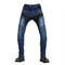 Jean de moto homme bleu renforcé en kevlar avec protections amovibles, style urbain et touring 