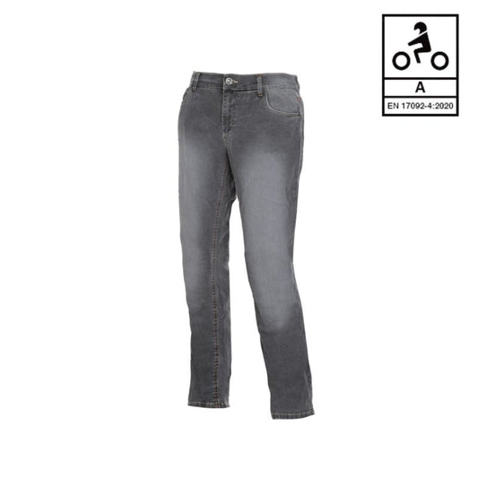 Jean moto homme ESQUAD gris homologué CE protections hanches tissu aramide