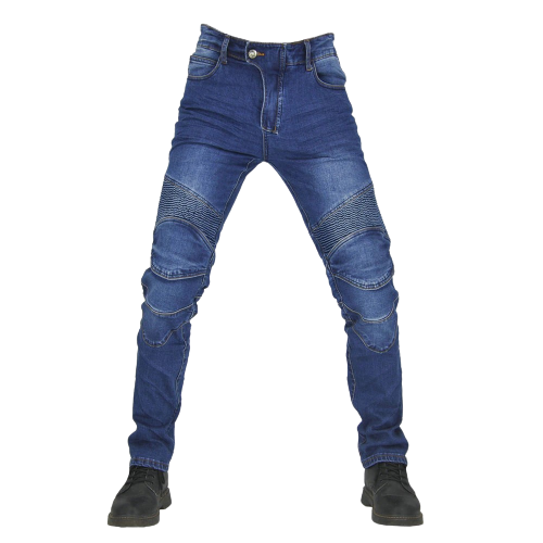Jean moto pas cher bleu pour homme renforcé avec protections amovibles