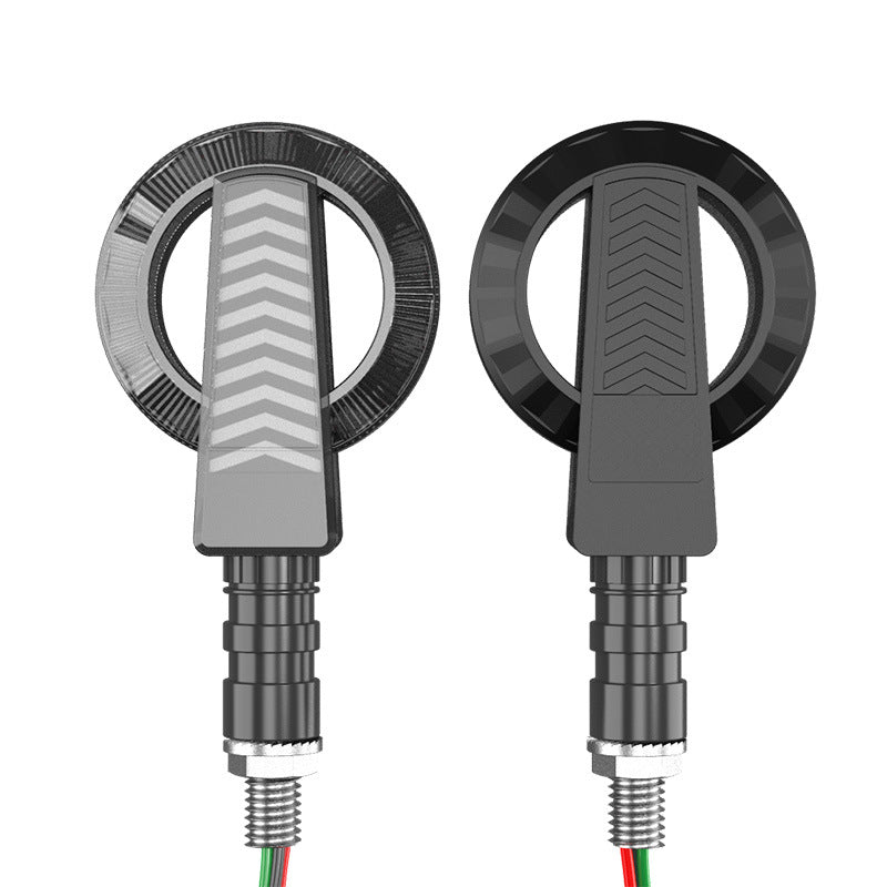 kit de clignotant LED pour moto universel design rond noir avec flèche intégrée