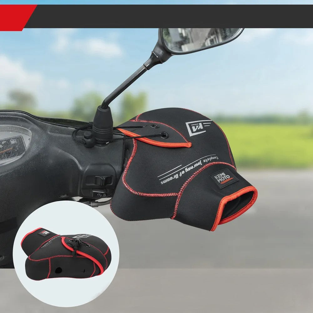 rebirthesame Poignee Hiver Scooter, Manchon Scooter Gant Protection Manchon  Moto Coupe-Vent Installé sur Poignée avec Les Crochets, Imperméable Et