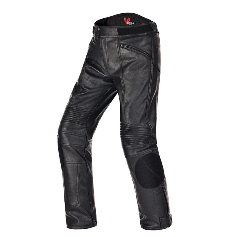 pantalon moto femme noir en cuir étanche style biker urbain